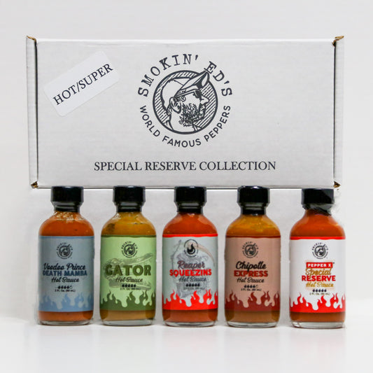 CASE (10 Count) Smokin' Ed's 2 oz. Mini Hot/Super-Hot (5 Pack)