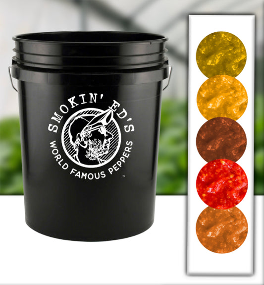 Smokin' Ed's Assorted Super-Hot Pepper Mash 40lbs (5 Gallon Bucket)